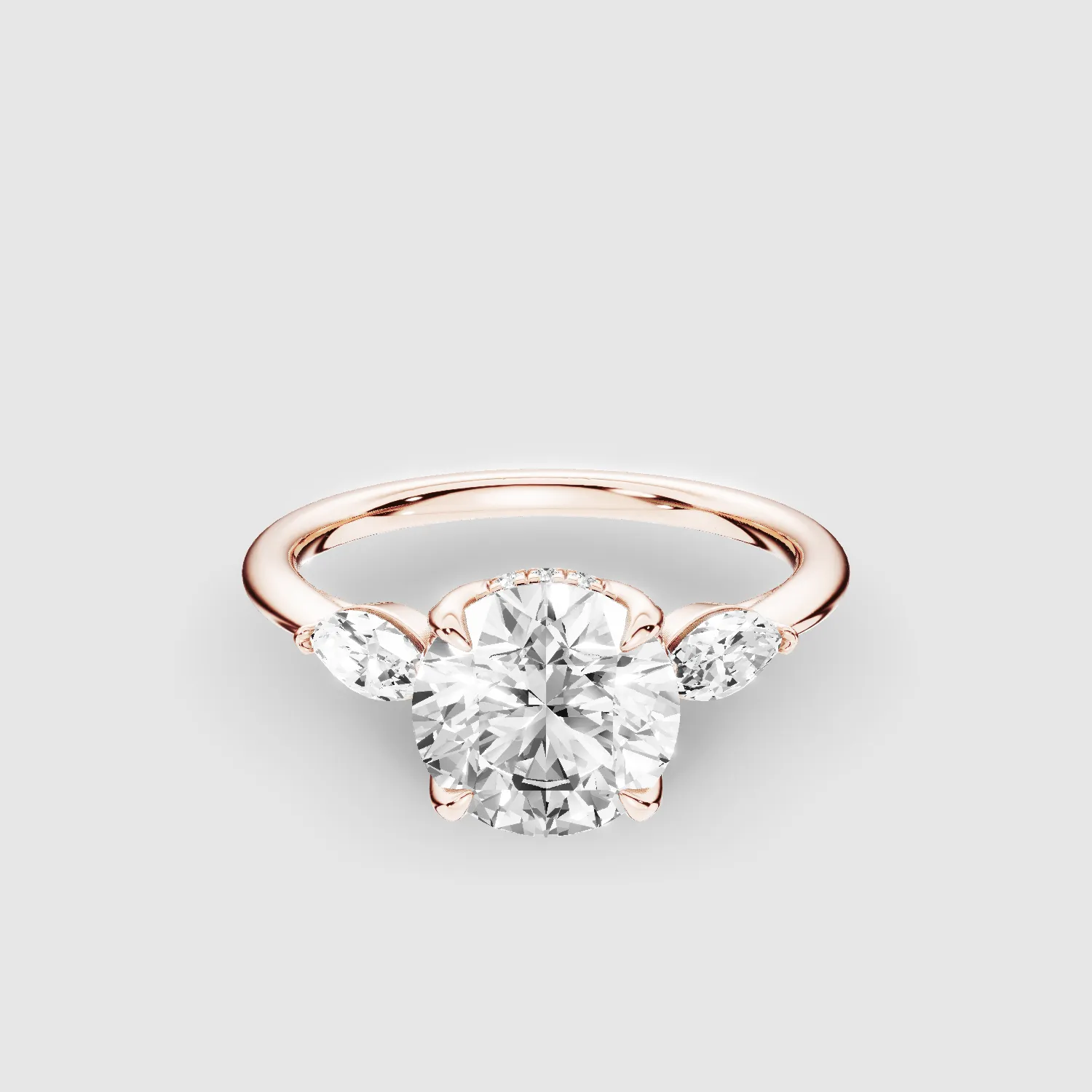 Camilla Lab Grown Solitaire Diamond Ring - The Mystic Halo Collection -Round