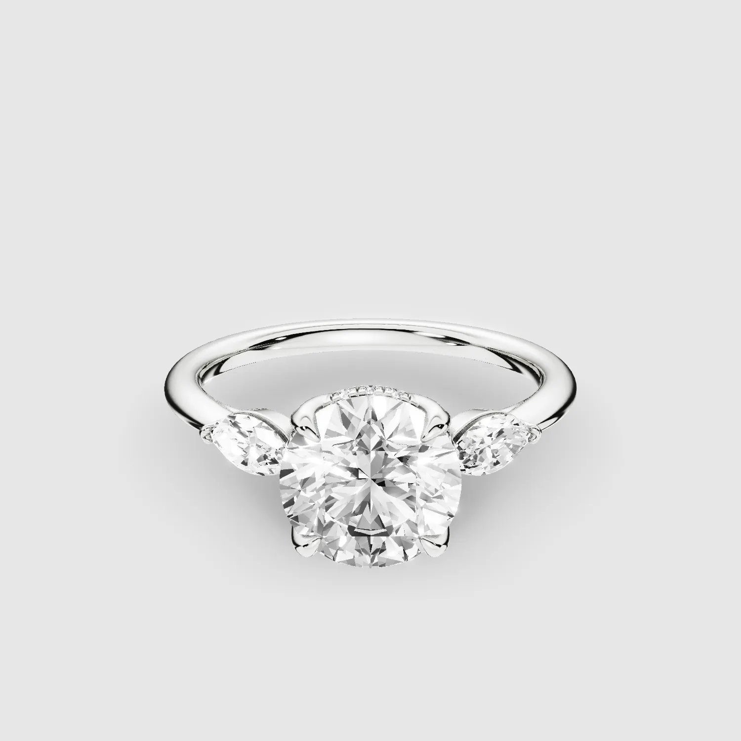 Camilla Lab Grown Solitaire Diamond Ring - The Mystic Halo Collection -Round