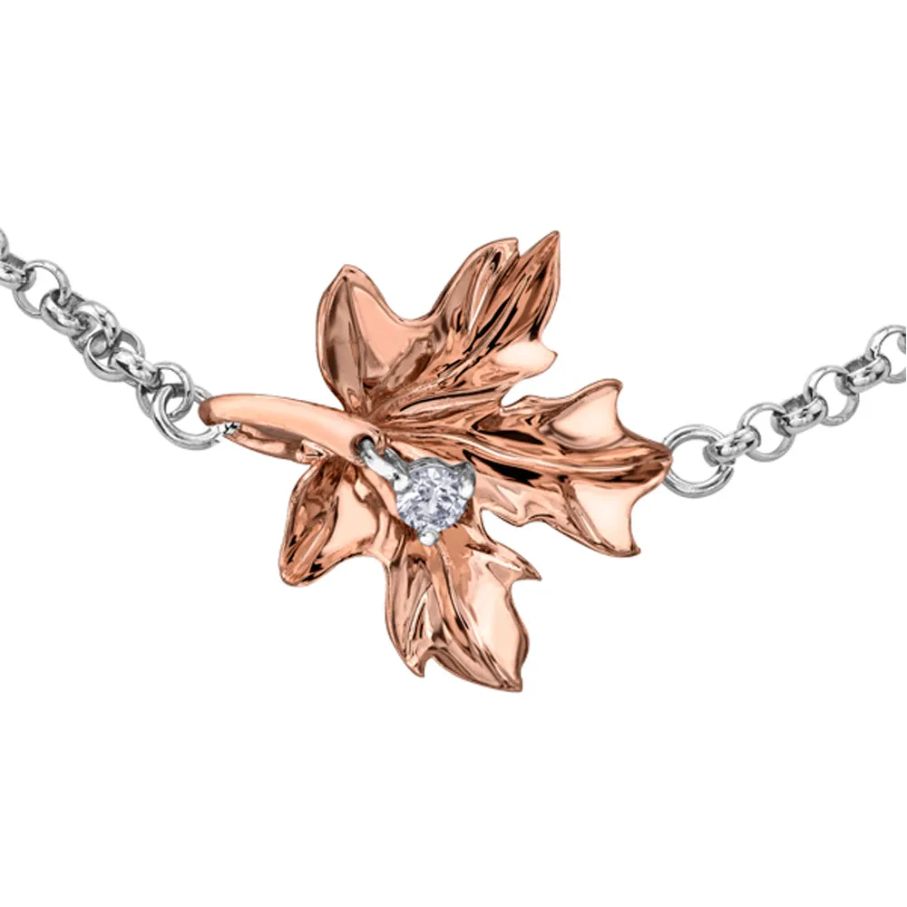 Canadian Maple Leaf Diamond Bracelet