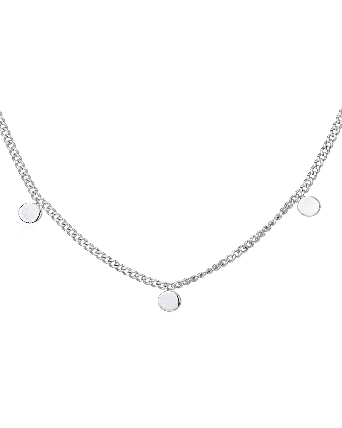 Carlton London Rhodium Plated Minimal Anklet With Tiny  Discs