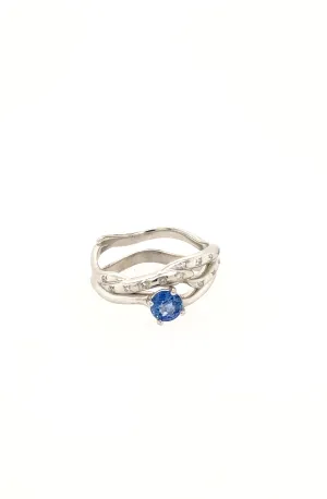 Ceylon Sapphire Platinum Ring Set