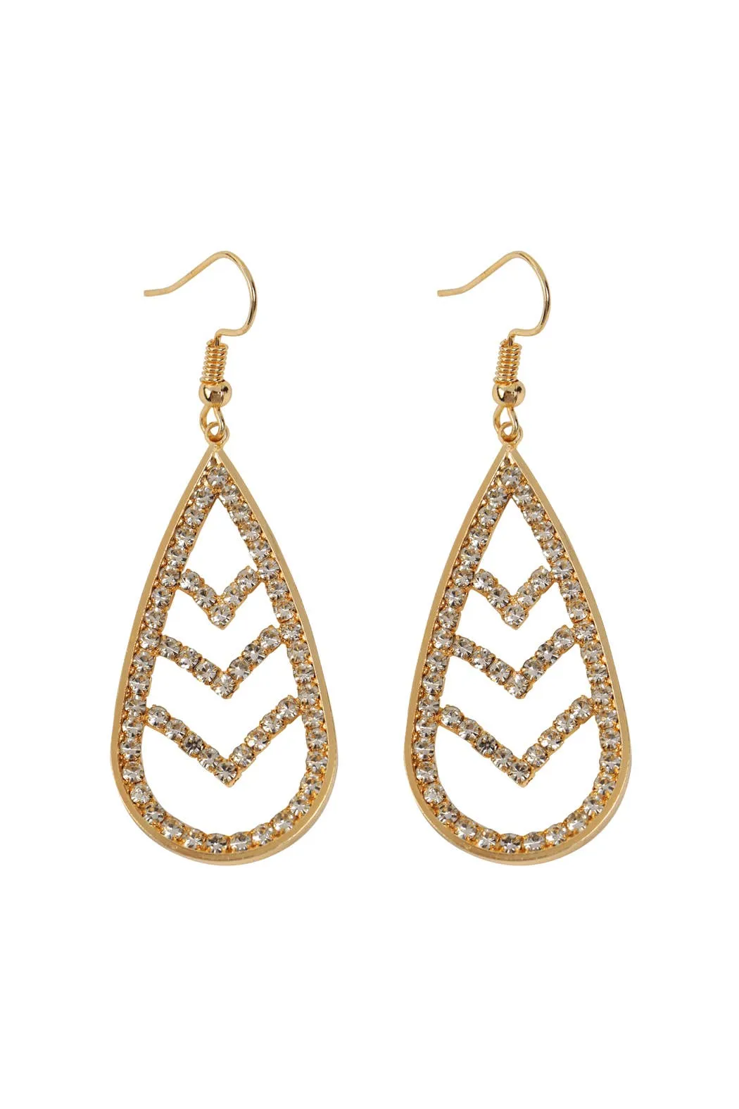 Chevron Teardrop Fish Hook Earrings