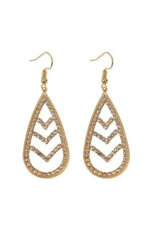 Chevron Teardrop Fish Hook Earrings