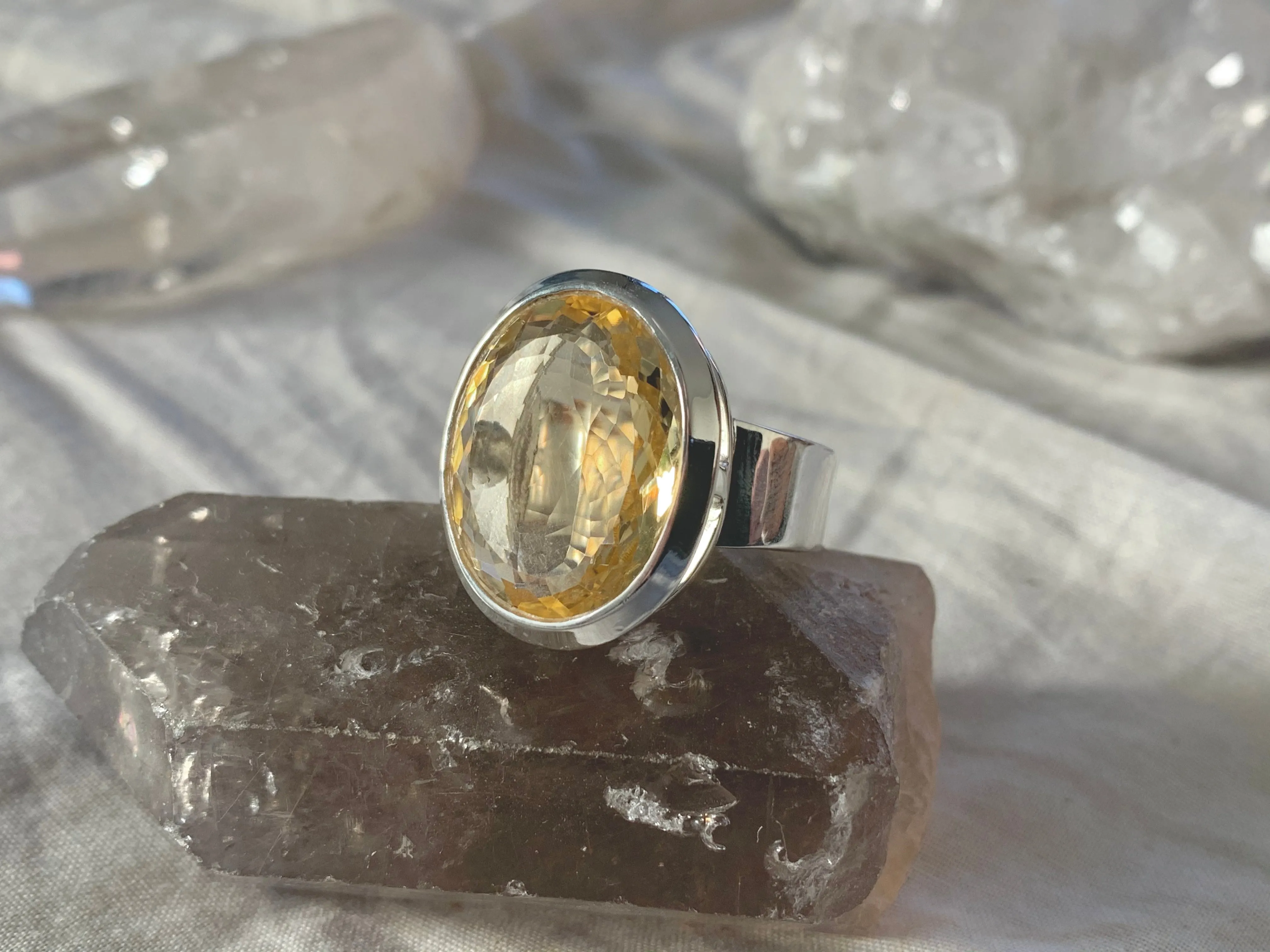 Citrine Bethan Ring - Large Oval (US 9.5)