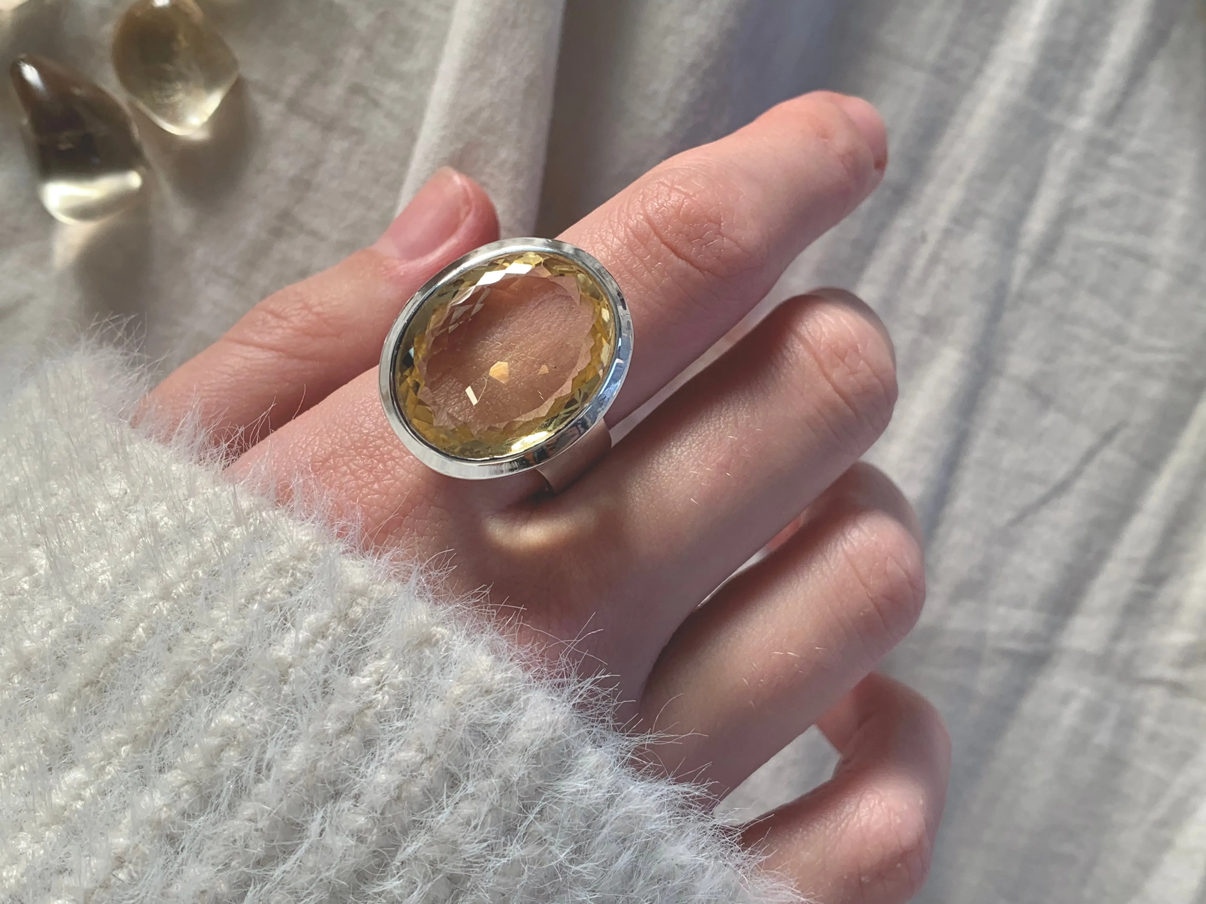 Citrine Bethan Ring - Large Oval (US 9.5)