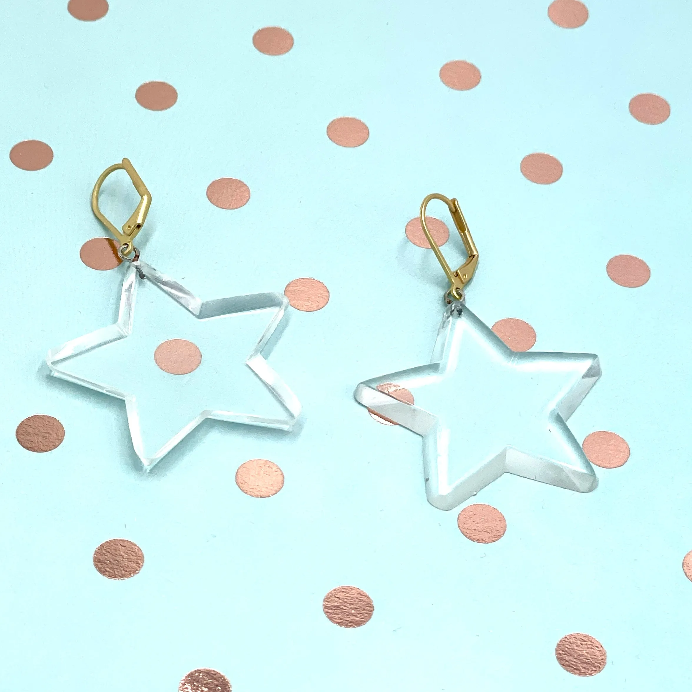 Clear Star Earrings