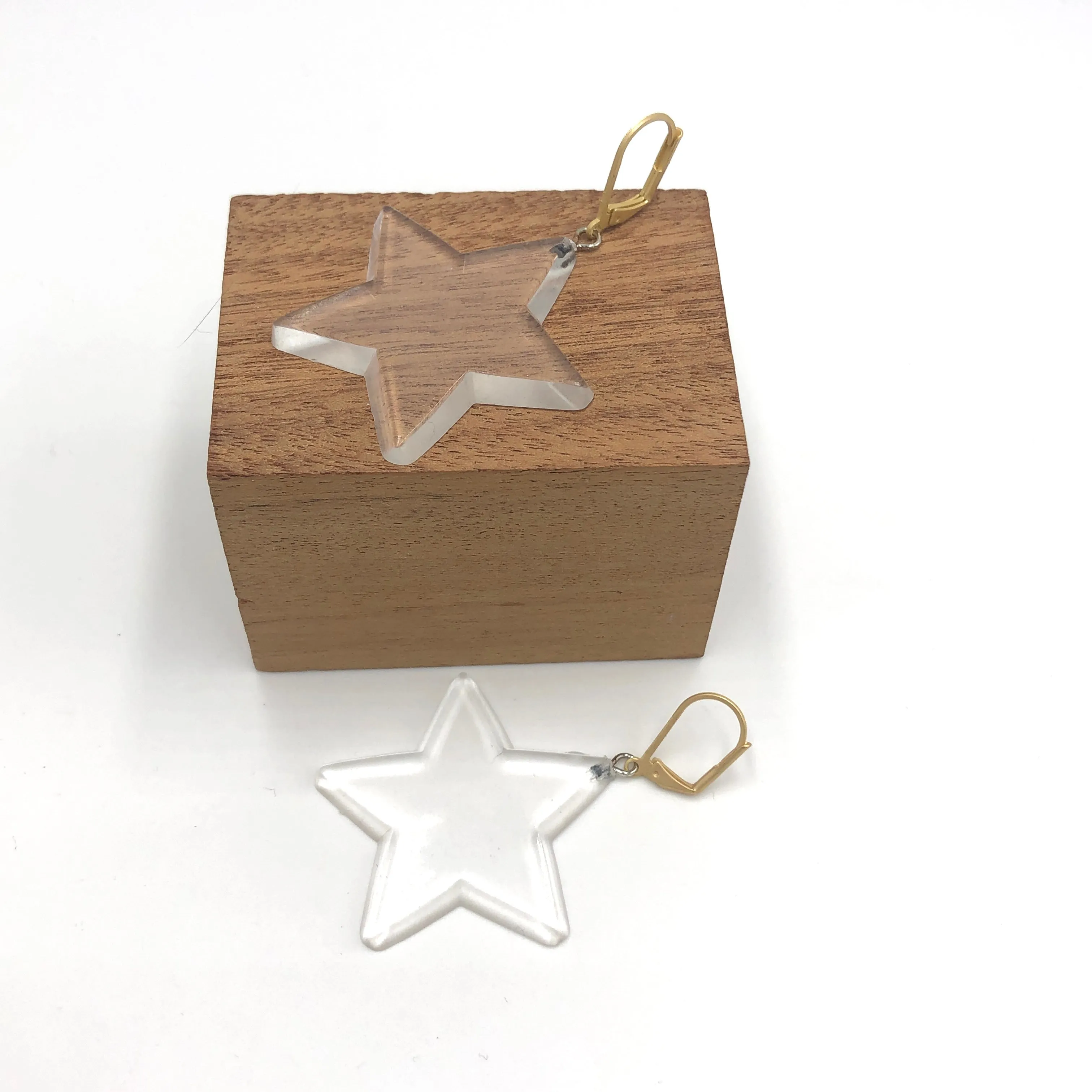 Clear Star Earrings