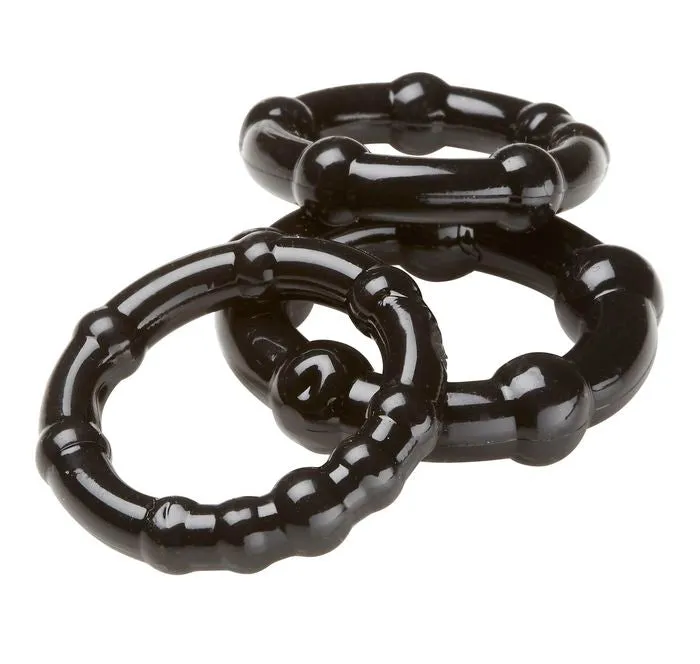 Cloud 9 Cockring Combo Beaded Black