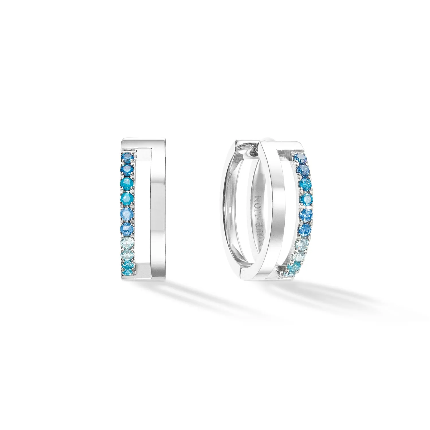 Coeur De Lion Eternal Unity Silver Blue Hoop Earrings