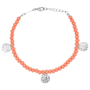 Color Ball Bracelet Charms silver plated - Burnt Coral