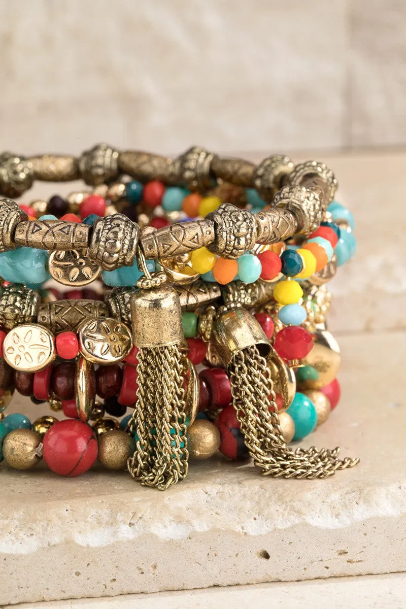 Color Burst Mix Bead Bracelet - Multi