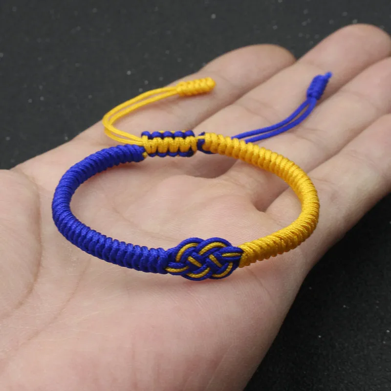 Color Matching Ukraine Bracelet Handmade Woven Jin Gang Knot Double Money Knot Bracelet Couple Truelove Knot Bracelet