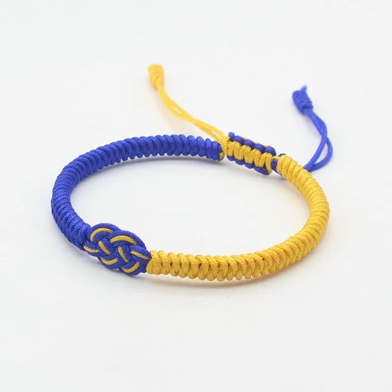 Color Matching Ukraine Bracelet Handmade Woven Jin Gang Knot Double Money Knot Bracelet Couple Truelove Knot Bracelet