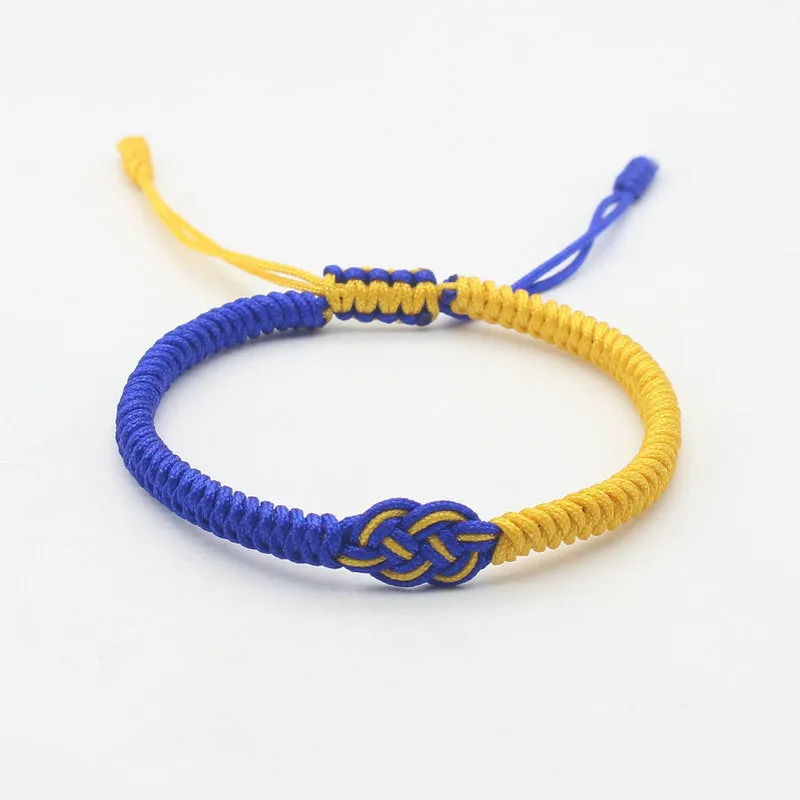 Color Matching Ukraine Bracelet Handmade Woven Jin Gang Knot Double Money Knot Bracelet Couple Truelove Knot Bracelet