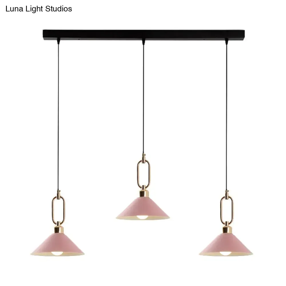 Colorful Cone Hanging Light Macaron Pendant Ceiling Lamp for Dining Table