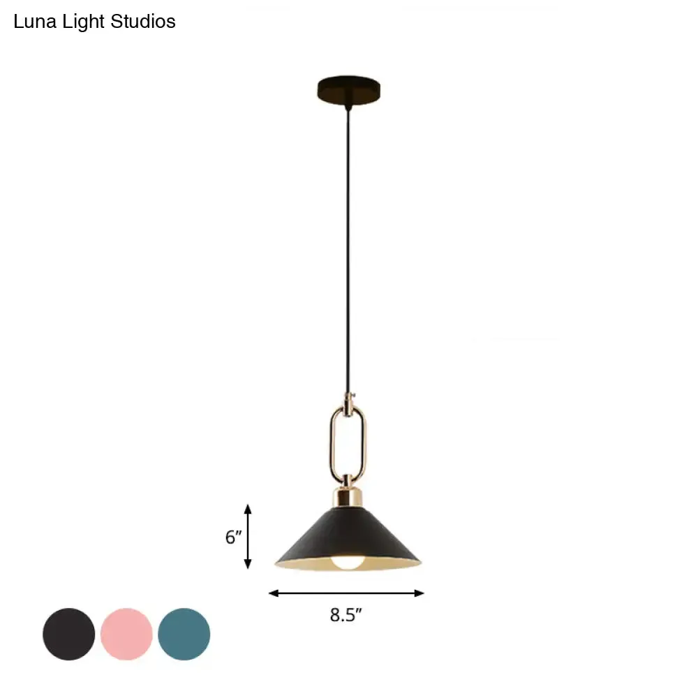 Colorful Cone Hanging Light Macaron Pendant Ceiling Lamp for Dining Table