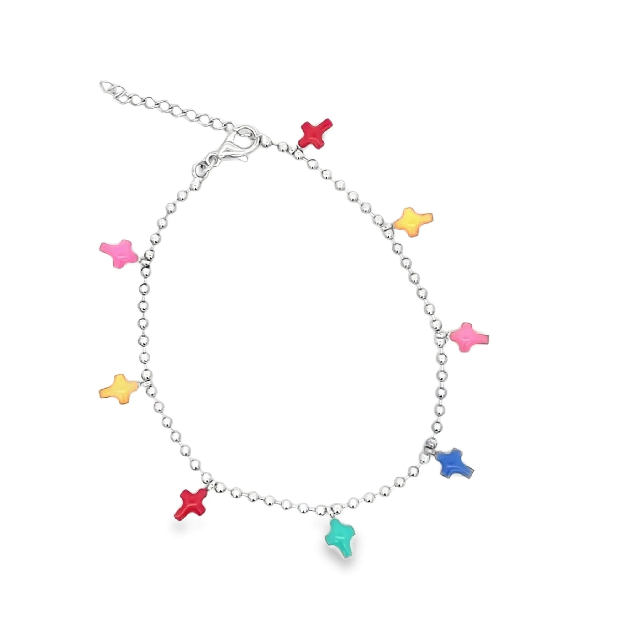 Colorful Cross Charm Beaded Bracelet