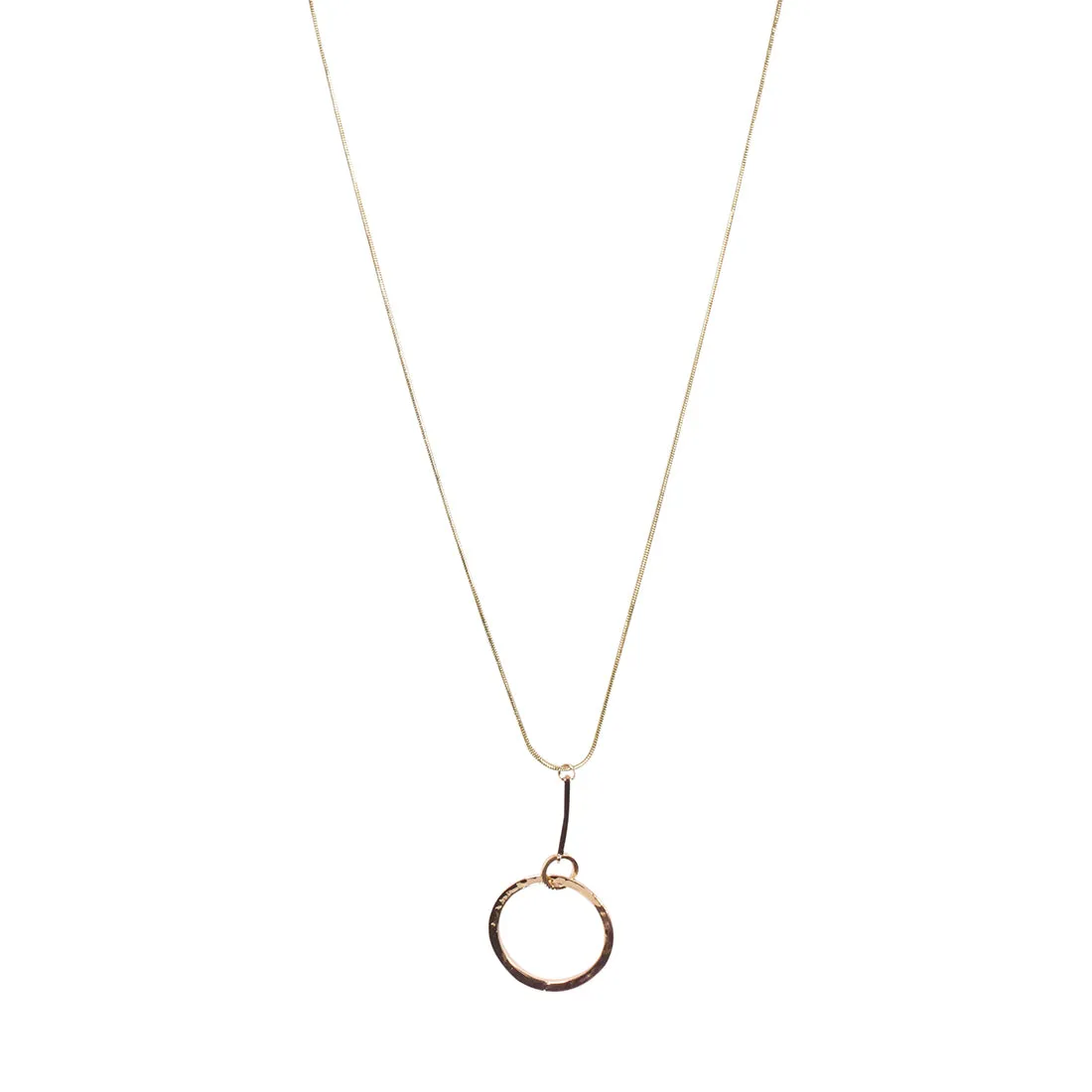 Contemporary Gold-Toned Circular Drop Pendant Necklace