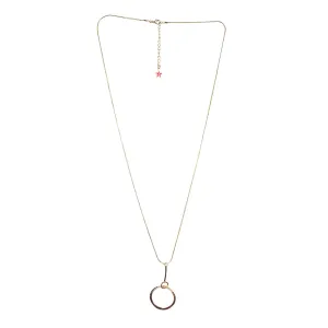 Contemporary Gold-Toned Circular Drop Pendant Necklace