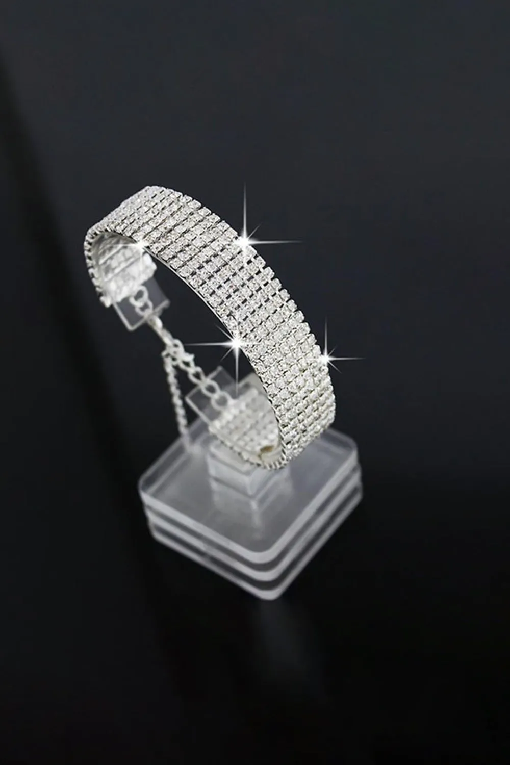 Crystal Adjustable Silver Rhinestone Bracelets