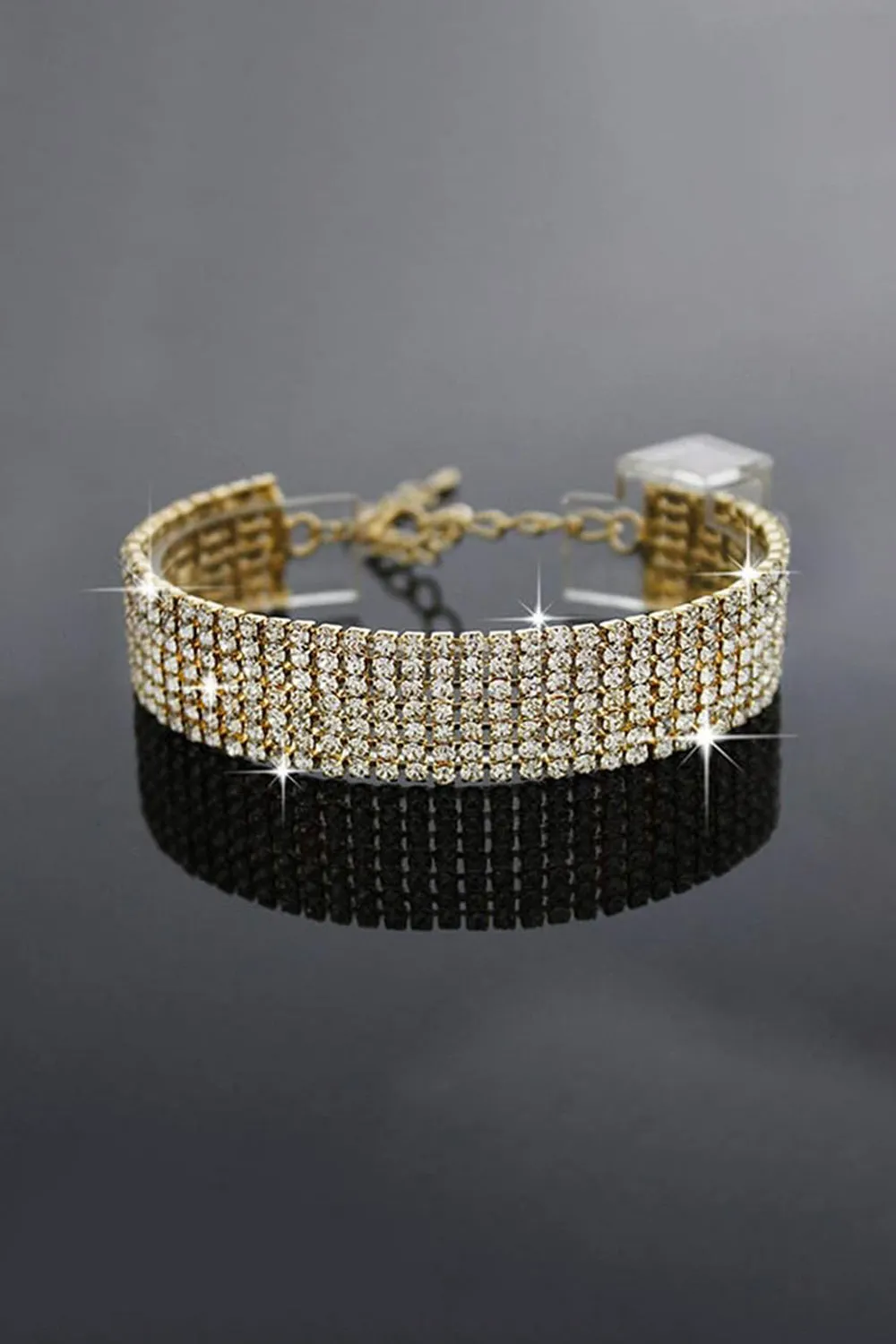 Crystal Adjustable Silver Rhinestone Bracelets