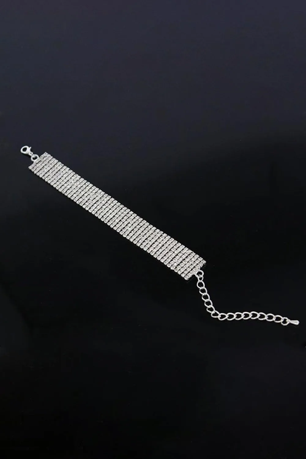 Crystal Adjustable Silver Rhinestone Bracelets