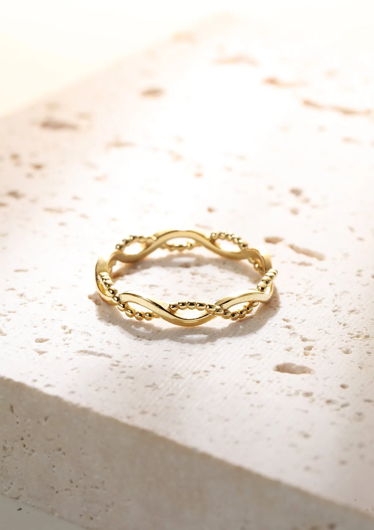 Double Helix Ring Sterling Silver Gold