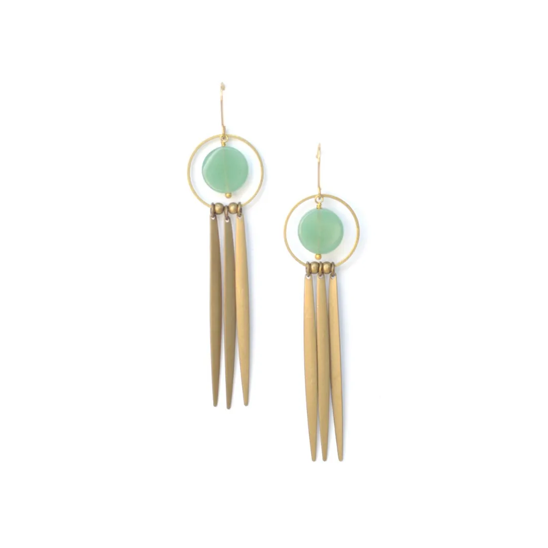 Dream Catcher Green Aventurine Earrings