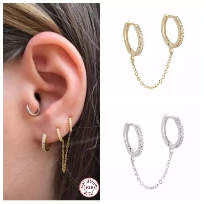 Dua Lipa Chain Link Huggies Earring