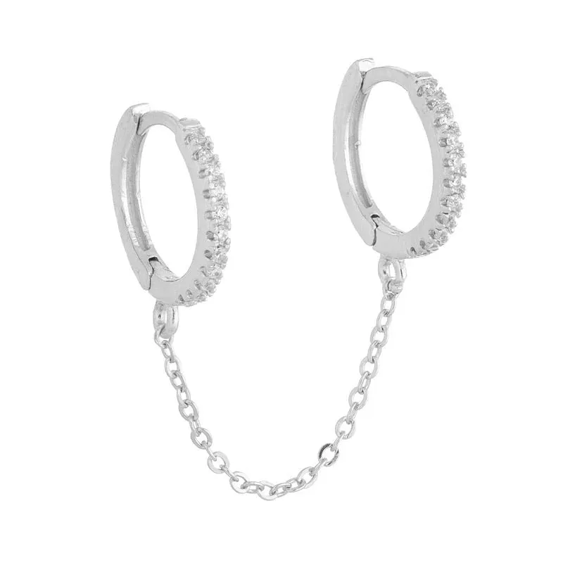 Dua Lipa Chain Link Huggies Earring