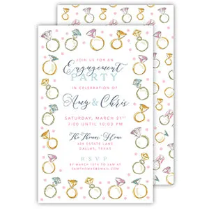 Engagement Rings Large Flat Invitation