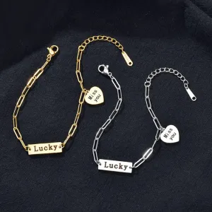 Engraved Matching Couple Chain Bracelets