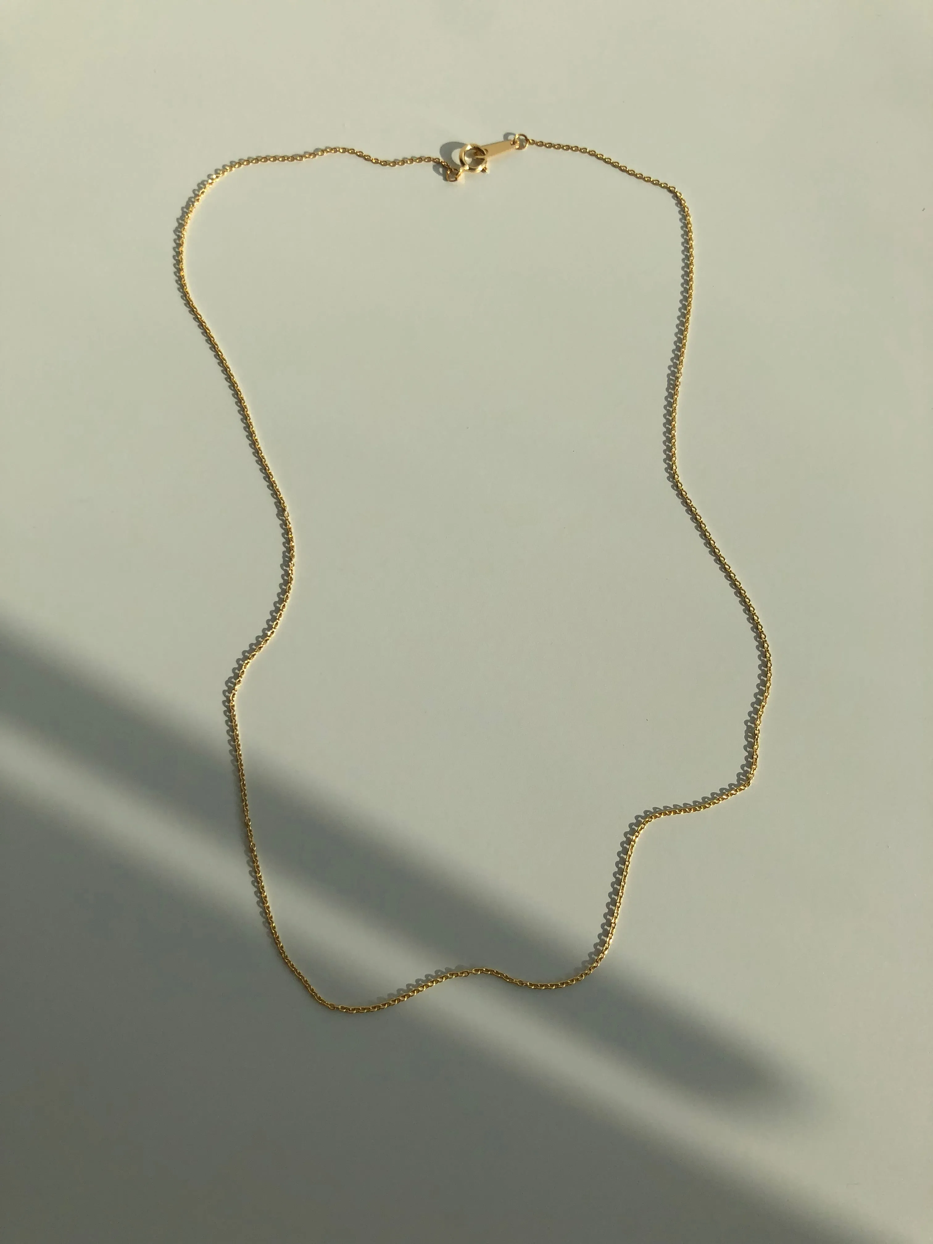 Everyday Cable Chain Necklace, Solid 18k Gold