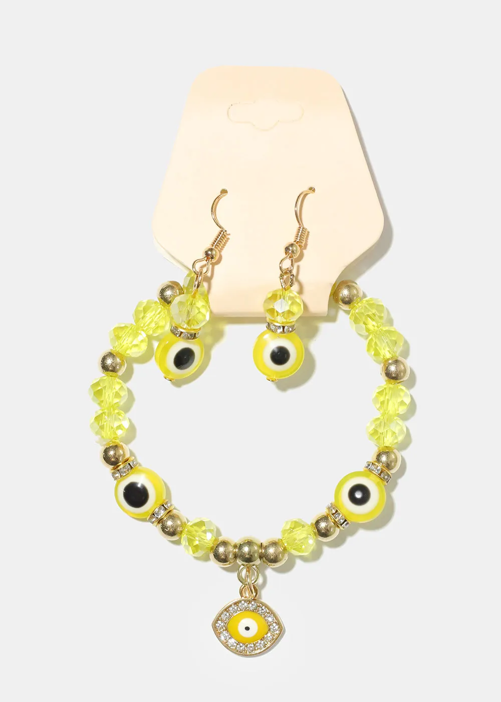 Evil Eye Earring and Bracelet Set