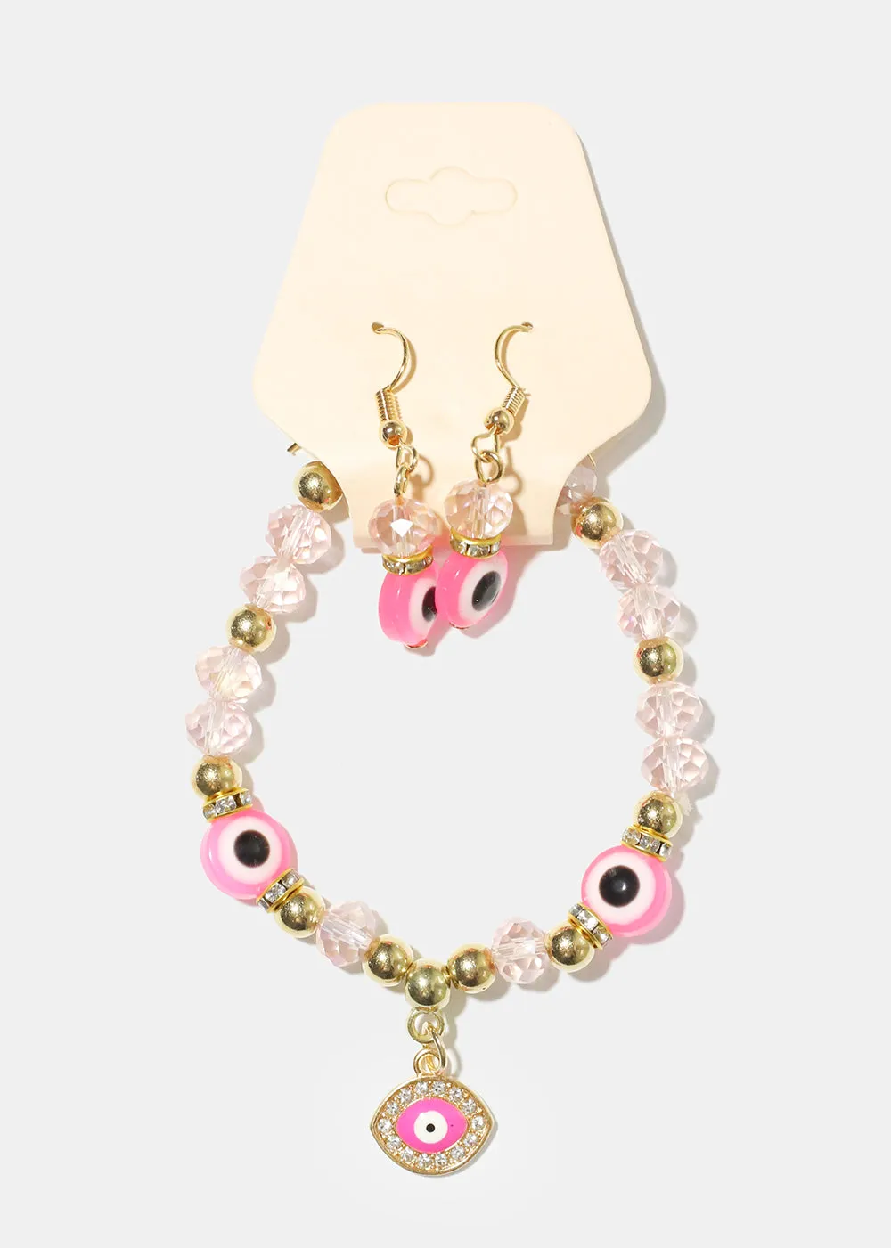 Evil Eye Earring and Bracelet Set