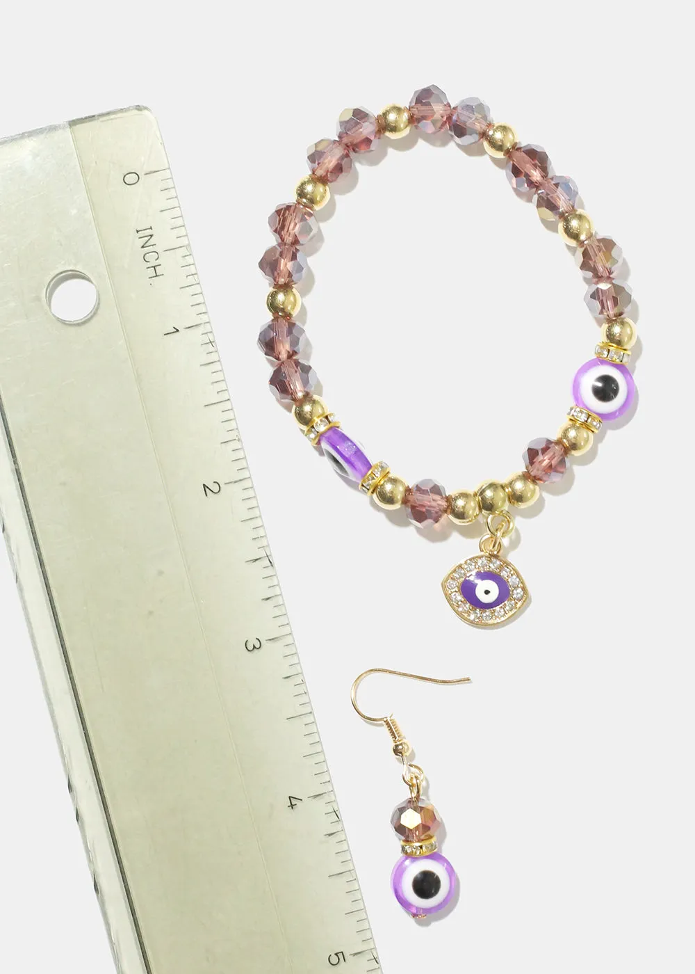 Evil Eye Earring and Bracelet Set