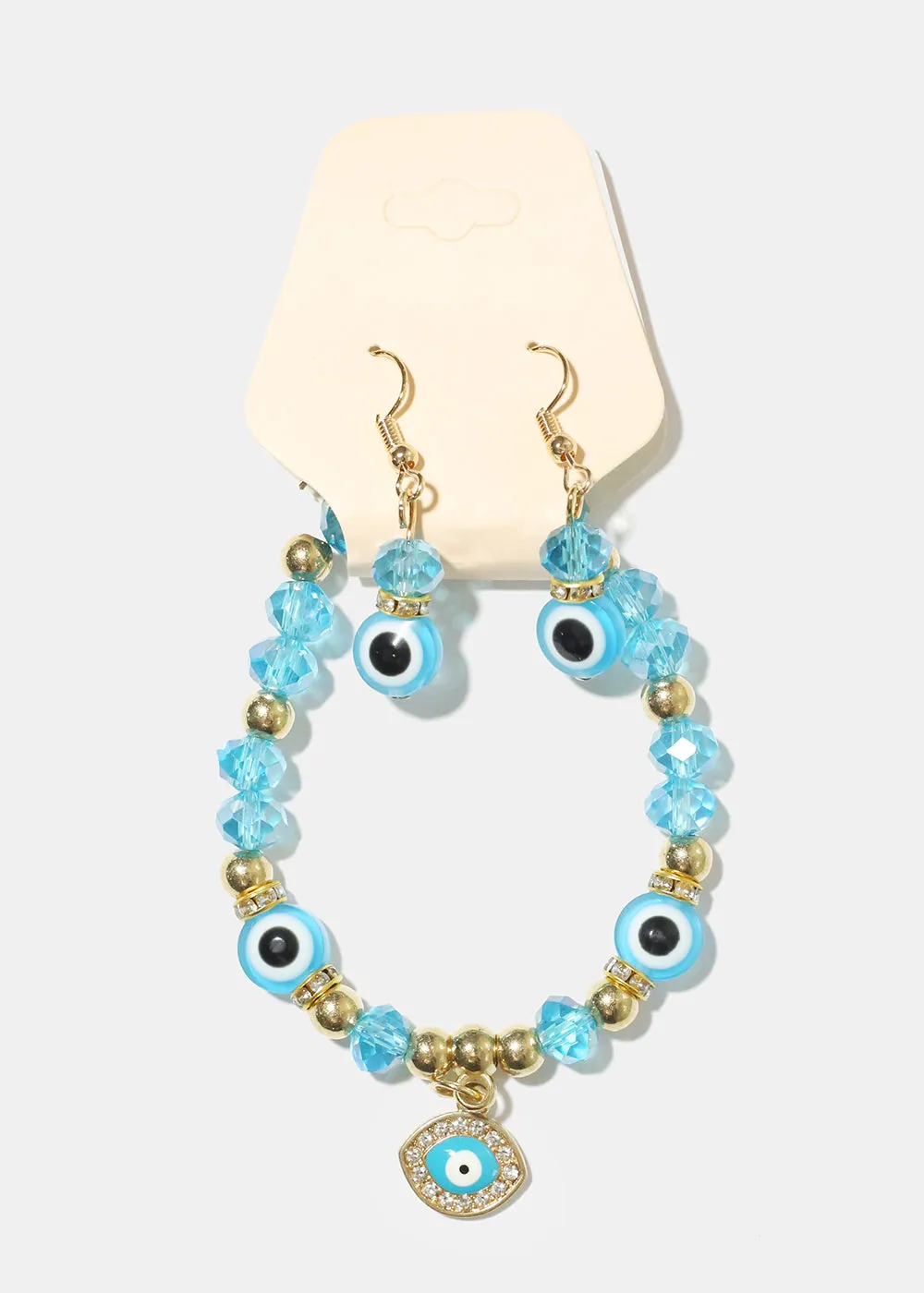 Evil Eye Earring and Bracelet Set