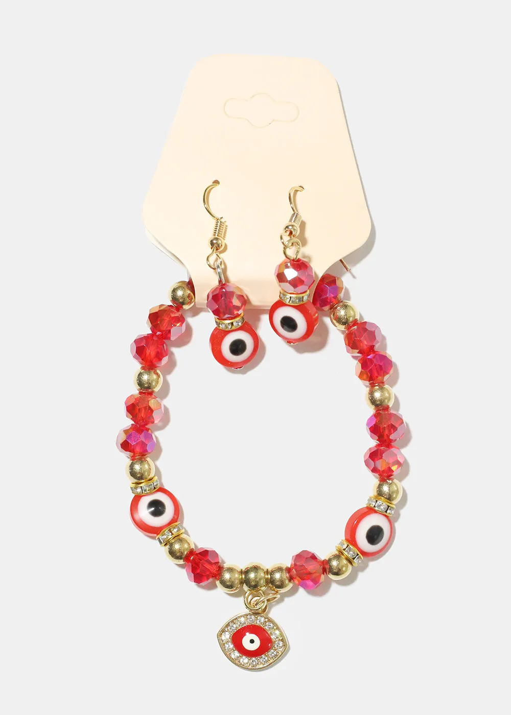 Evil Eye Earring and Bracelet Set