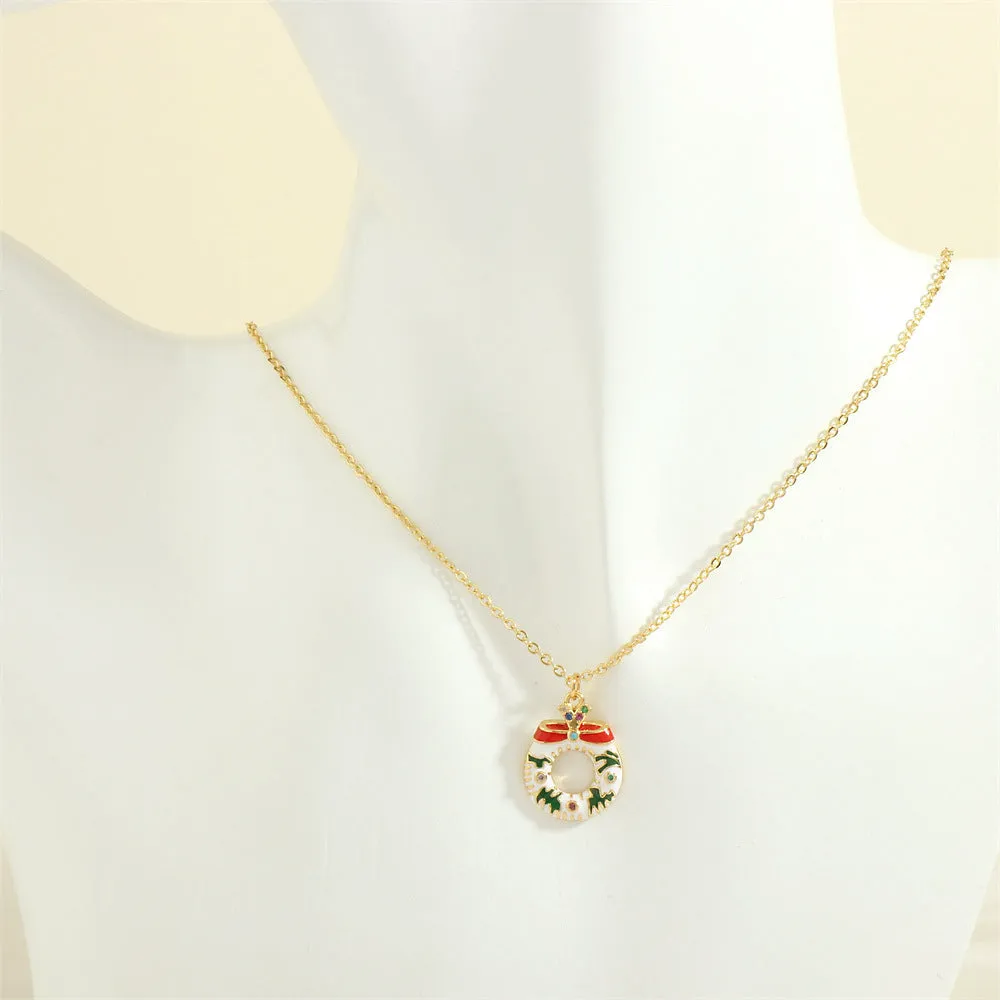 Festive Christmas Charm Necklace – Adorable Santa, Snowman, and Elk Designs for Holiday Cheer