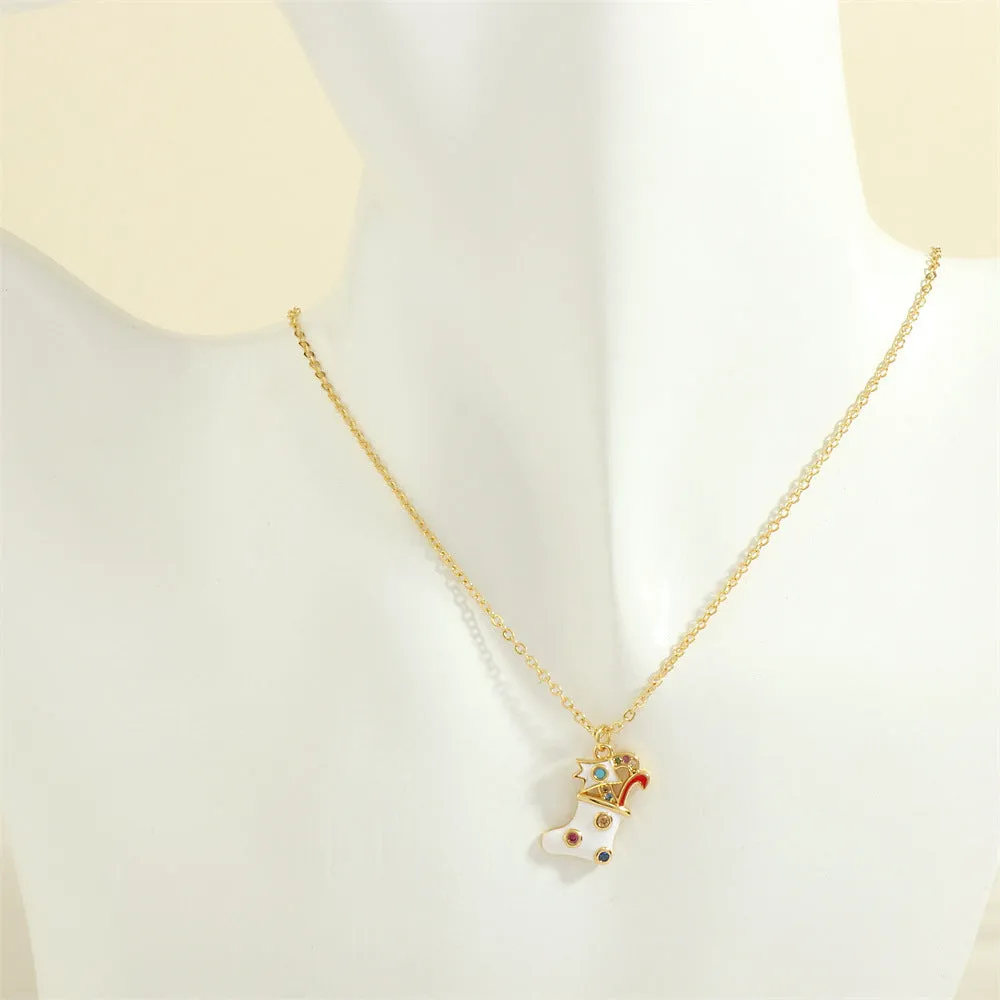 Festive Christmas Charm Necklace – Adorable Santa, Snowman, and Elk Designs for Holiday Cheer