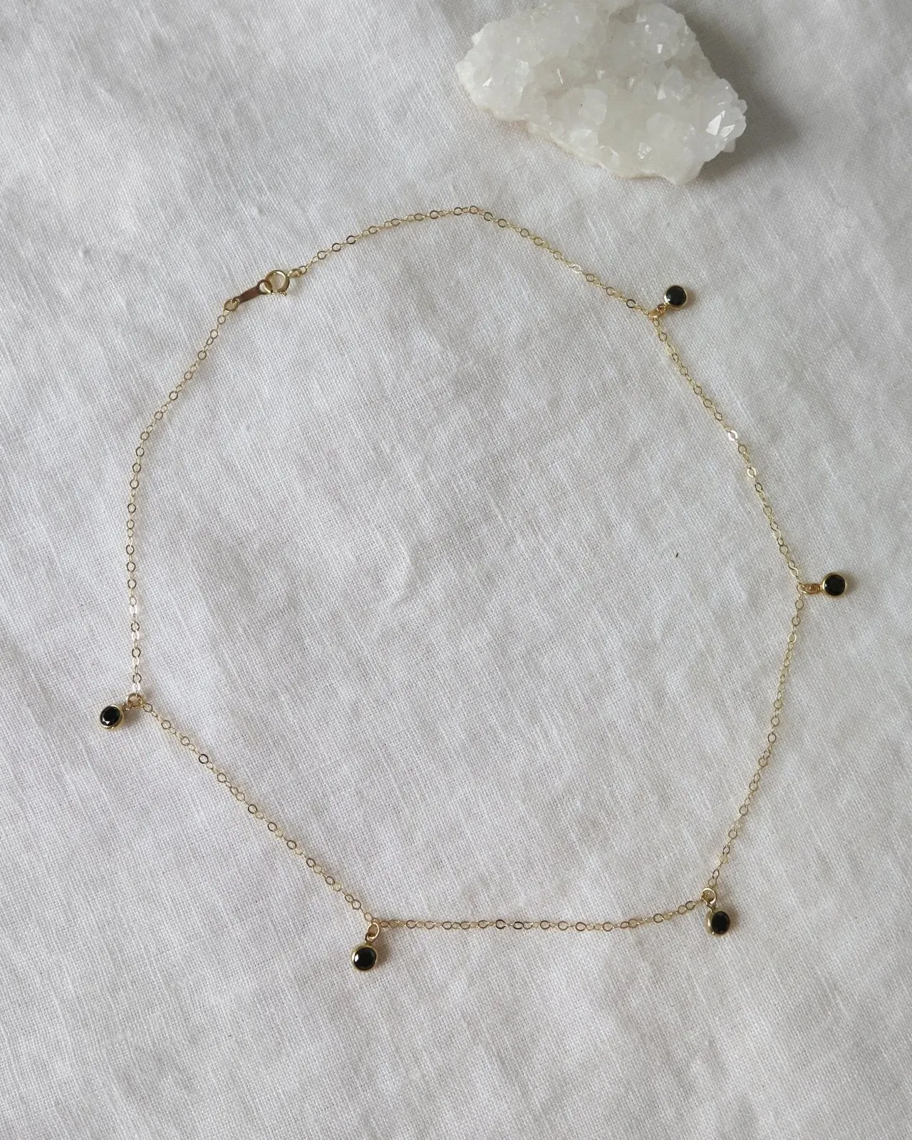 Five Birthstone Necklace - 14K Yellow Gold Fill