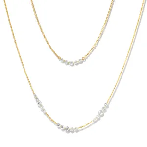 floating diamond line necklace