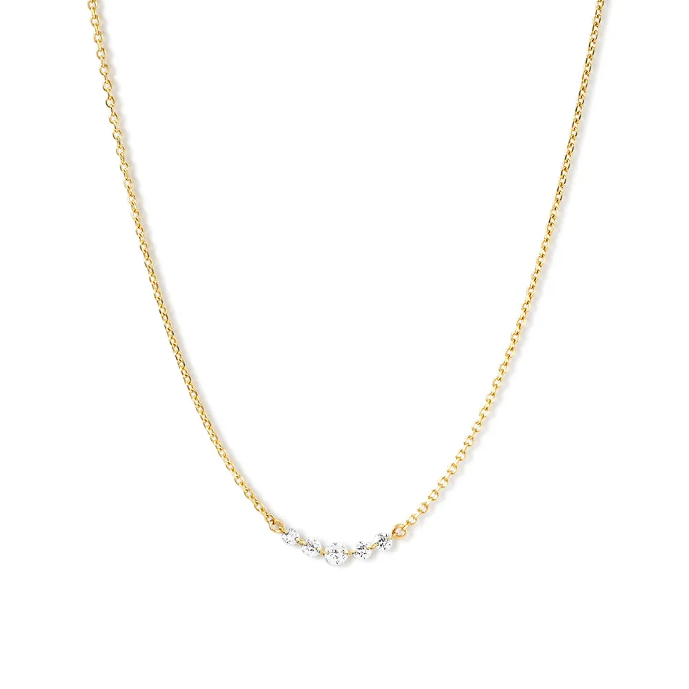 floating diamond line necklace