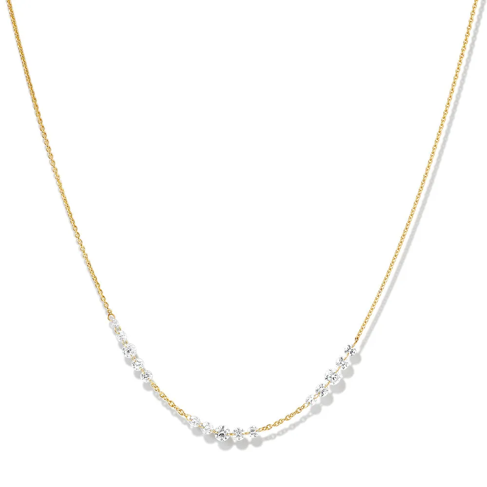 floating diamond line necklace