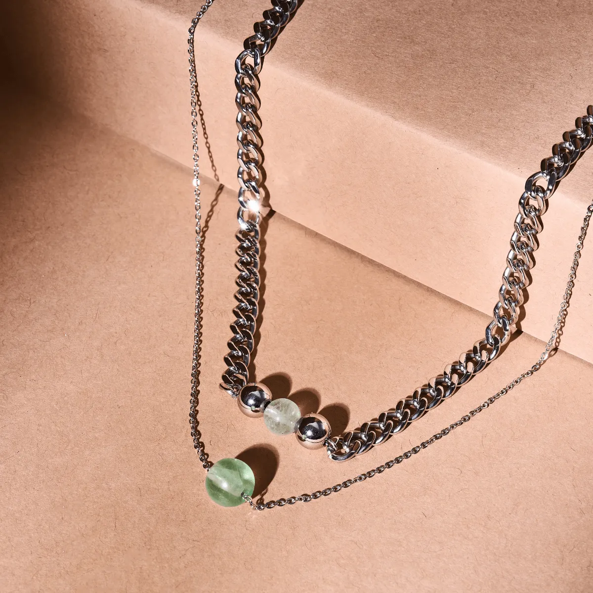 Fluorite x Silver | Gemstone Chain Necklace