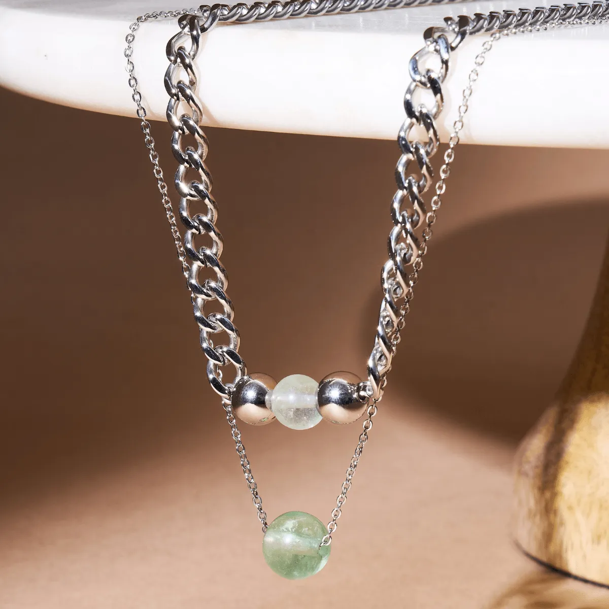 Fluorite x Silver | Gemstone Chain Necklace