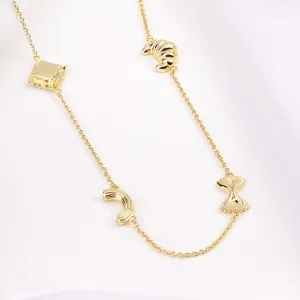 Food Party Charms Gold Necklace