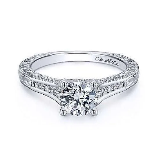 Gabriel Round Diamond Engagement Ring 12315R3