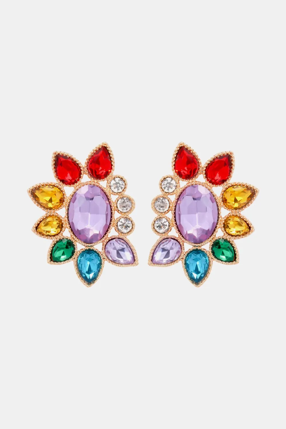 Geometrical Shape Glass Stone Earrings