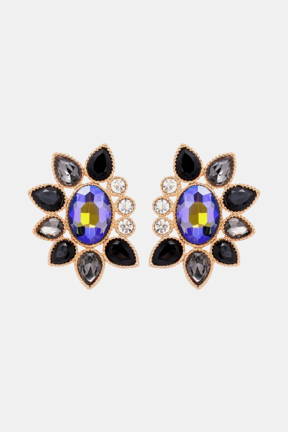 Geometrical Shape Glass Stone Earrings